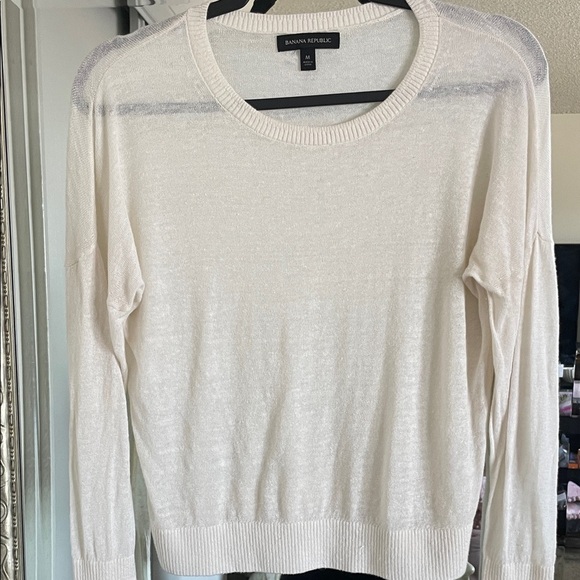 Banana Republic Cream Knit Pullover - Picture 1 of 6